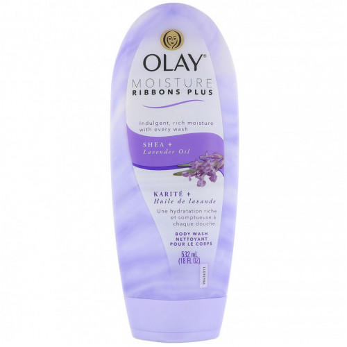 Olay, Moisture Ribbons Plus, гель для душа, масла ши + лаванды, 532 мл (18 жидк. унций)