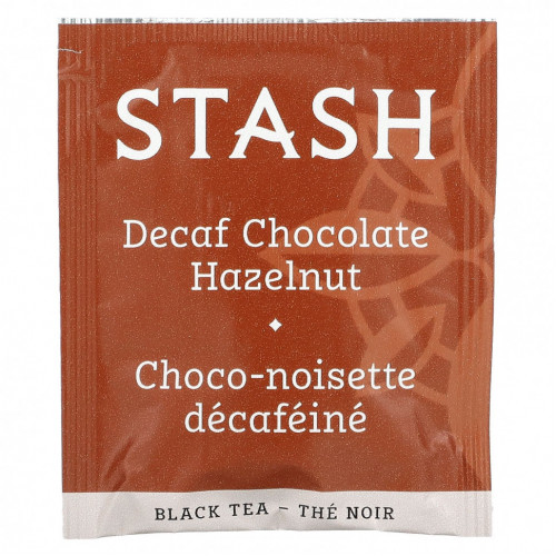 Stash Tea, Black Tea, шоколад без кофеина с фундуком, 18 чайных пакетиков, 36 г (1,2 унции)