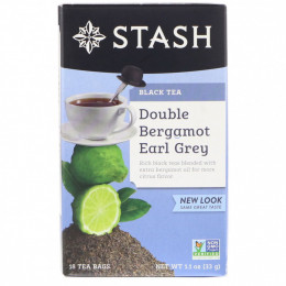 Stash Tea, Earl Grey, черный чай, двойной бергамот, 18 чайных пакетиков, 33 г (1,1 унции)