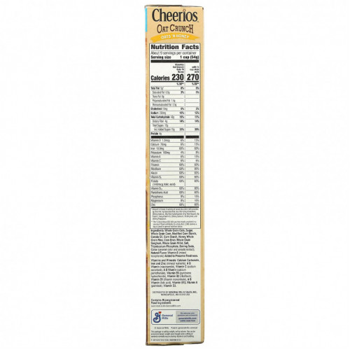 General Mills, Cheerios Oat Crunch, овсяный мёд, 515 г (18,2 унции)