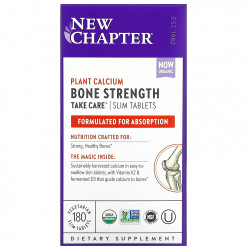 New Chapter, Bone Strength Take Care, добавка для укрепления костей, 180 маленьких растительных таблеток