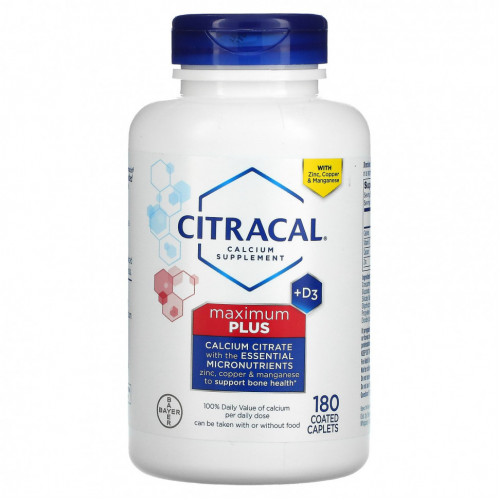 Citracal, Maximum Plus + D3, 180 капсул в оболочке