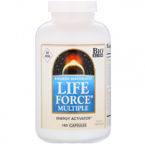 Source Naturals, Life Force Multiple, без железа, 180 капсул