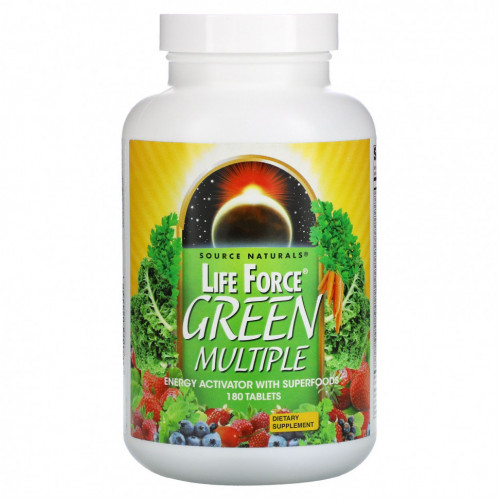 Source Naturals, Life Force, Green Multiple, 180 таблеток