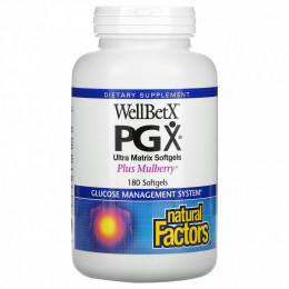 Natural Factors, WellBetX PGX, Plus Mulberry, 180 капсул