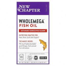 New Chapter, рыбий жир Wholemega, 180 мягких таблеток