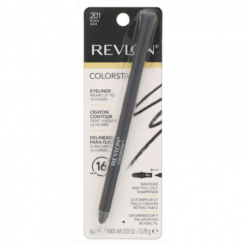 Revlon, Карандаш для глаз Colorstay, оттенок Black 201, 0,28 г