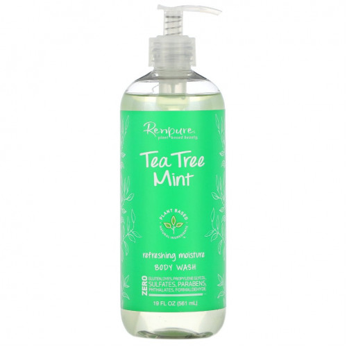 Renpure, Tea Tree Mint, освежающее увлажняющее средство для душа, 561 мл (19 жидк. Унций)