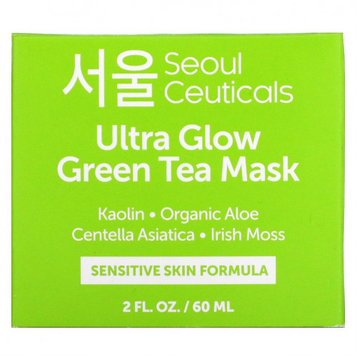 SeoulCeuticals, Ultra Glow, маска для красоты с зеленым чаем, 60 мл (2 жидк. Унции)