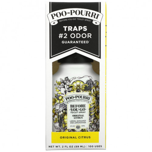 Poo-Pourri, Туалетный спрей Before-You-Go, оригинальный цитрус, 59 мл (2 жидк. Унции)