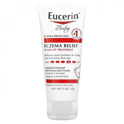 Eucerin, для детей, средство для лечения экземы в период обострений, без отдушки, 57 г (2 унции)