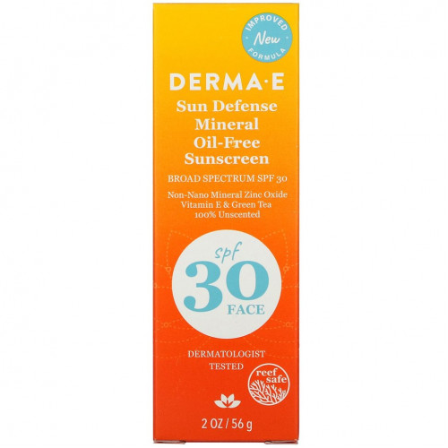 Derma E, Sun Defense, солнцезащитный крем без минеральных масел, SPF 30, без запаха, 56 г (2 унции)