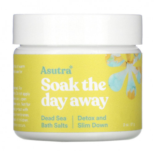 Asutra, Soak The Day Away, Dead Sea Bath Salts, Detox and Slim Down, 2 oz (57 g)