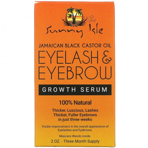 Sunny Isle, Jamaican Castor Oil, Eyelash & Eyebrow Growth Serum, 2 oz