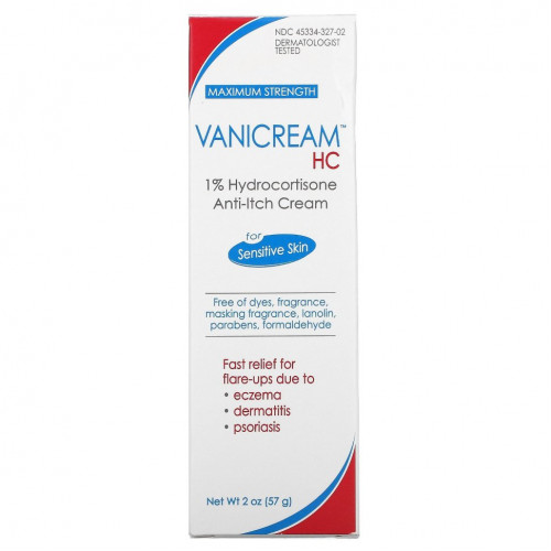 Vanicream, HC 1% Hydrocortisone Anti-Itch Cream, Maximum Strength, For Sensitive Skin, 2 oz (57 g)