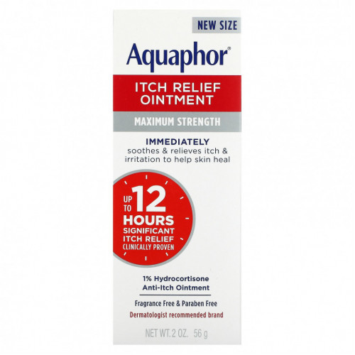 Aquaphor, Мазь для снятия зуда, максимальная эффективность, без отдушек, 56 г (2 унции)