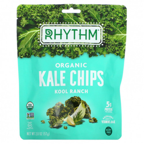 Rhythm Superfoods, Органические чипсы из капусты, Kool Ranch, 57 г (2 унции)