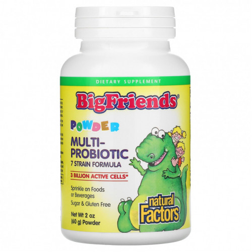 Natural Factors, BigFriends, Multi-Probiotic Powder, 3 Billion , 2 oz (60 g)