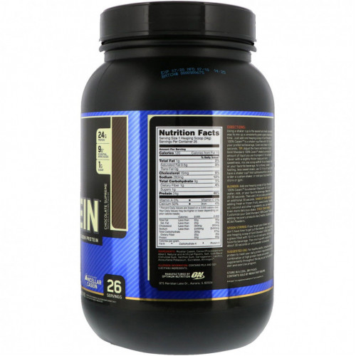 Optimum Nutrition, Gold Standard 100% Casein, казеин со вкусом превосходного шоколада, 909 г (2 фунта)