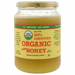 Y.S. Eco Bee Farms, 100% сертифицированный органический сырой мед, 907 г