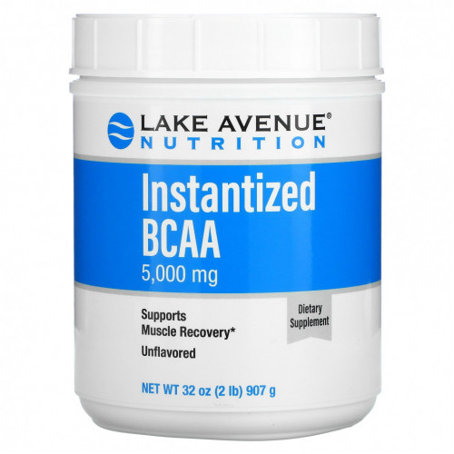 Lake Avenue Nutrition, Быстрорастворимый порошок BCAA, без добавок, 907 г (32 унции)