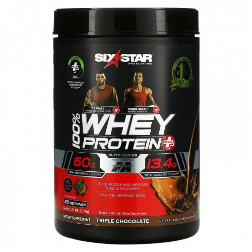 Muscletech, Elite Series, 100% Whey Protein Plus, тройной шоколад, 2 фунта (907 г)