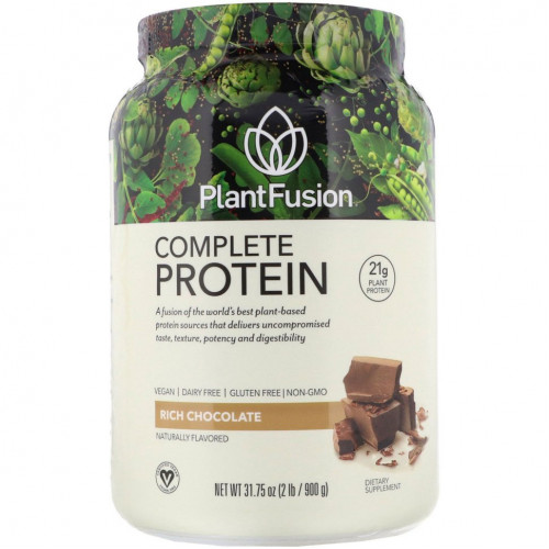 PlantFusion, Complete Protein, насыщенный шоколад, 900 г (2 фунта)