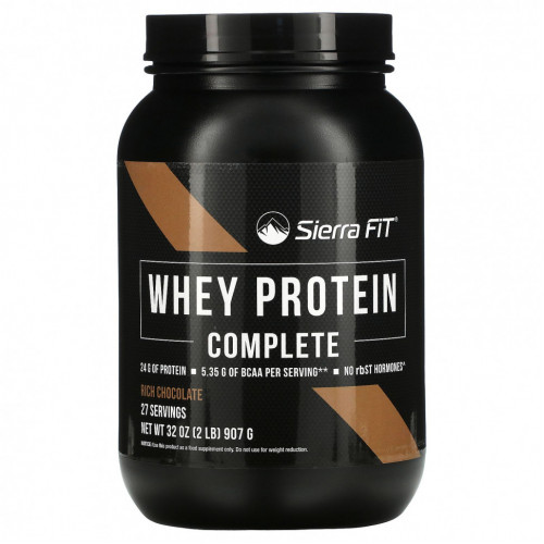 Sierra Fit, Whey Protein Complete, сывороточный протеин, насыщенный шоколад, 907 г (2 фунта)