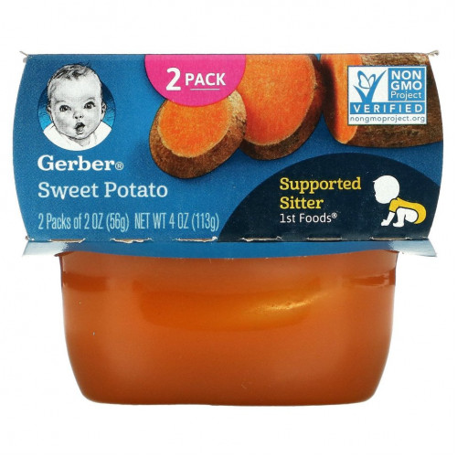 Gerber, Батат, 2 упаковки по 56 г (2 унции) каждая