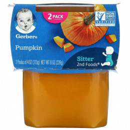 Gerber, Pumpkin, Sitter, 2 Pack, 4 oz (113 g) Each