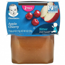 Gerber, Apple Cherry, Sitter, 2 Pack, 4 oz (113 g) Each