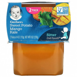 Gerber, Sweet Potato Mango Kale, Sitter, 2 Packs, 4 oz (113 g) Each