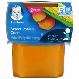 Gerber, Sweet Potato Corn, Sitter, 2 Pack, 4 oz (113 g) Each