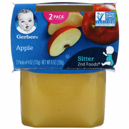 Gerber, Apple, Sitter, 2 Pack, 4 oz (113 g) Each