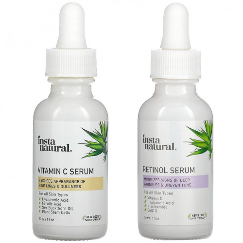 InstaNatural, Day & Night Skin Duo, для дневного и ночного ухода за кожей, 2 флакона по 30 мл (1 унции)