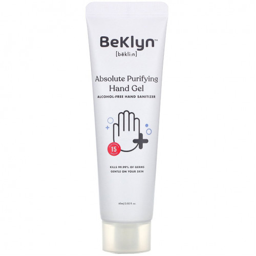 BeKLYN, Absolute Purifying Hand Gel, Alcohol-Free Hand Sanitizer, 2.02 fl oz (60 ml)