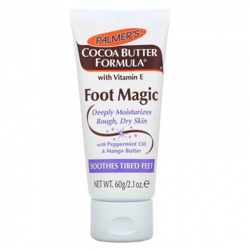 Palmer's, Foot Magic, состав с какао-маслом, витамином Е, маслом перечной мяты и маслом манго, 60 г (2,1 унции)