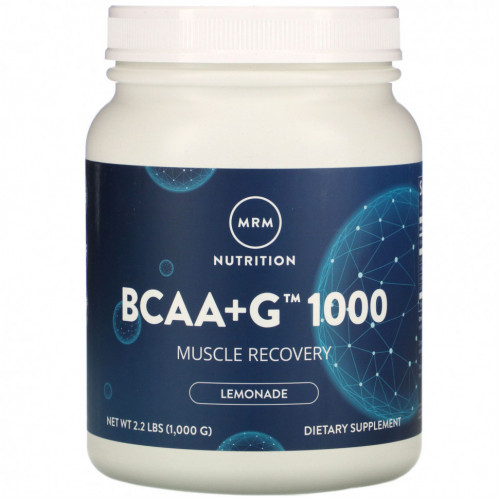 MRM, BCAA+G 1000, со вкусом лимонада, 1000 г (2,2 фунта)