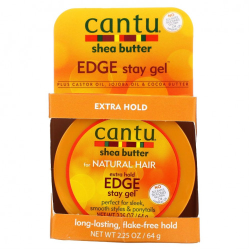 Cantu, Масло ши для натуральных волос, гель Extra Hold Edge Stay, 2,25 унции (64 г)