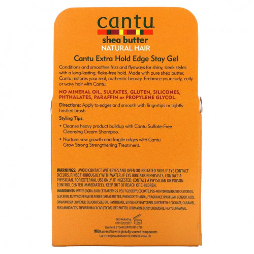 Cantu, Масло ши для натуральных волос, гель Extra Hold Edge Stay, 2,25 унции (64 г)