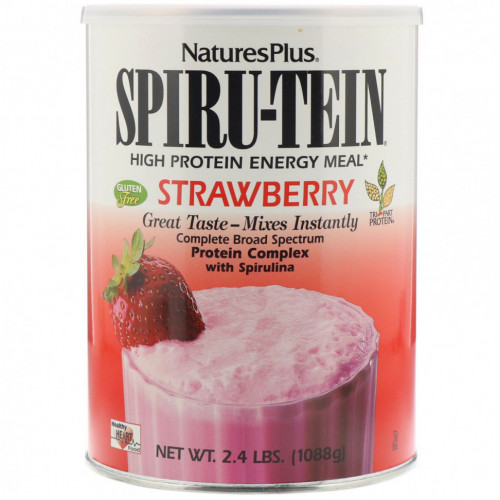 NaturesPlus, Spiru-Tein, энергетическая добавка с высоким содержанием протеина, со вкусом клубники, 1088 г (2,4 фунта)