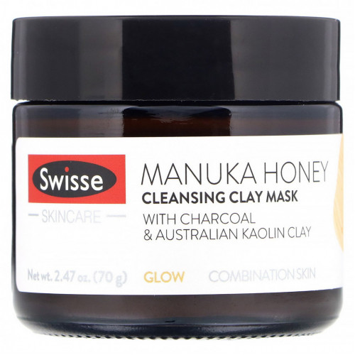 Swisse, Skincare, мед манука, очищающая глиняная маска, 70 г (2,47 унции)