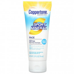 Coppertone, Sport Mineral, солнцезащитный лосьон, SPF 50, без масла, 74 мл (2,5 жидк. Унции)