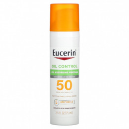 Eucerin, Oil Control, легкий солнцезащитный лосьон для лица, SPF 50, 75 мл (2,5 жидк. Унции)