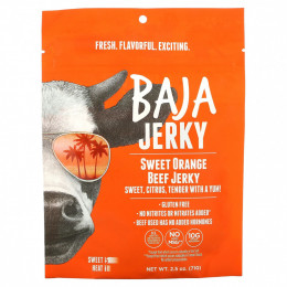 Baja Jerky, вяленая говядина, сладкий апельсин, 71 г (2,5 унции)