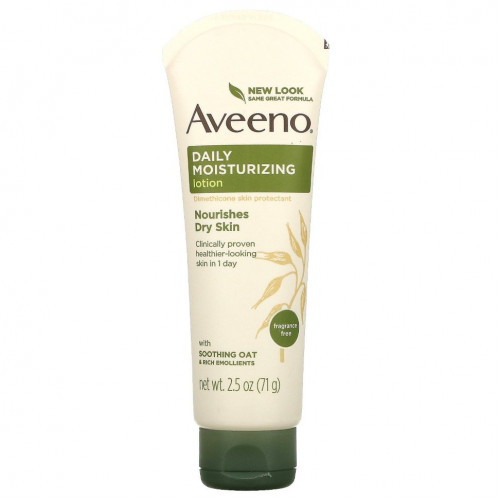 Aveeno, Увлажняющий лосьон для ежедневного применения, без отдушек, 71 г (2,5 унции)