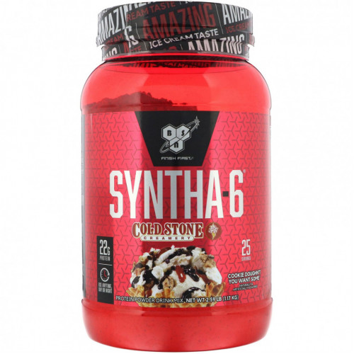 BSN, Syntha-6, Cold Stone Creamery, со вкусом печенья Cookie Doughn't You Want Some, 1,17 кг