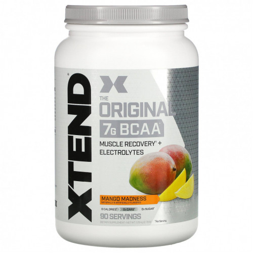 Xtend, The Original, 7 г аминокислот с разветвленной цепью (BCAA), со вкусом манго, 1,26 кг (2,78 фунта)