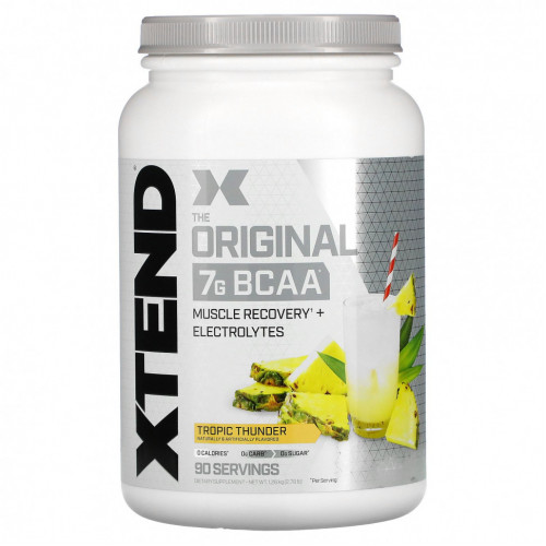 Xtend, The Original, 7 г аминокислот с разветвленной цепью (BCAA), со вкусом тропических фруктов, 1,26 кг (2,78 фунта)