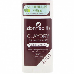 Zion Health, Bold, ClayDry, дезодорант, «Черешня», 80 г (2,8 унции)